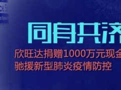 同舟共濟(jì)抗疫情!欣旺達(dá)捐贈(zèng)1000萬(wàn)元,馳援新型肺炎防控!