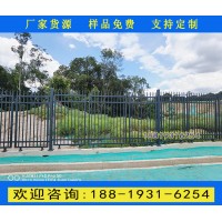 佛山黑色三橫桿圍欄廠家 鐵藝圍墻護欄現貨 二橫梁綠化帶圍欄