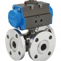 氣動三通球閥 Q644F意威法蘭式氣動三通球閥 上海